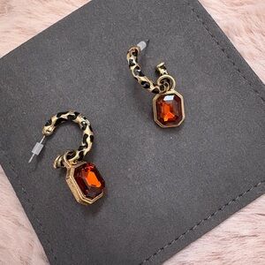 Gold and Orange Gemstone Earrings